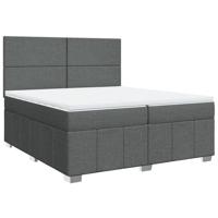 Boxspring met matras stof donkergrijs 200x200 cm - thumbnail