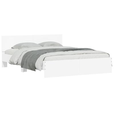 Bedframe met hoofdeinde en LED wit 180x200 cm