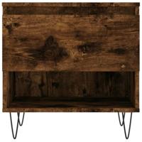 Salontafels 2 st 50x46x50 cm bewerkt hout gerookt eikenkleurig - thumbnail