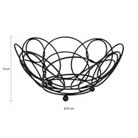 QUIVO Fruitschaal metaal rond - Zwart - thumbnail