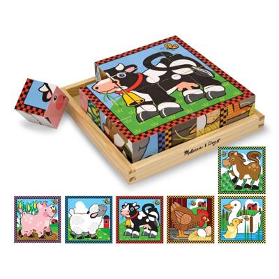 Melissa & Doug blokkenpuzzel Boerderij junior hout 16-delig