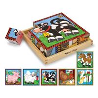 Melissa & Doug blokkenpuzzel Boerderij junior hout 16-delig - thumbnail