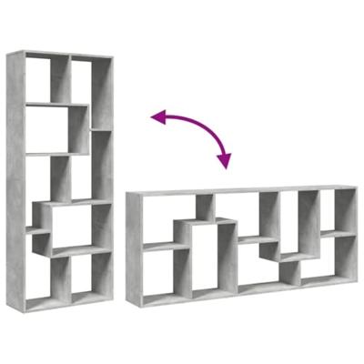 Kamerscherm / boekenkast 67x25x161,5 cm bewerkt hout betongrijs