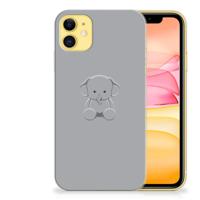 Apple iPhone 11 Telefoonhoesje met Naam Grijs Baby Olifant - thumbnail