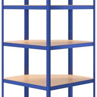 Hoekrek 5-laags staal en bewerkt hout blauw - thumbnail