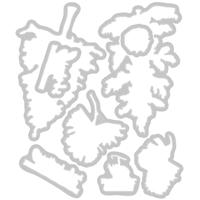 Sizzix • clear stamp set a5 with framelits die pine holidays 21pcs - thumbnail