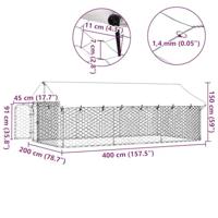 Hondenkennel voor buiten met dak 400x200x150 cm - thumbnail