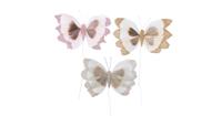Vlinder veer l12b10 cm naturel assorti 3st kerst Decoris - Decoris - thumbnail