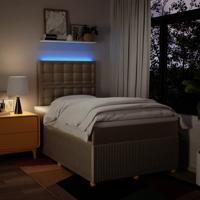 Boxspring met matras stof crèmekleurig 80x200 cm - thumbnail