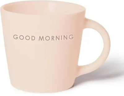 Vondels cappuccinokop keramiek good morning 9x9.5cm ecru