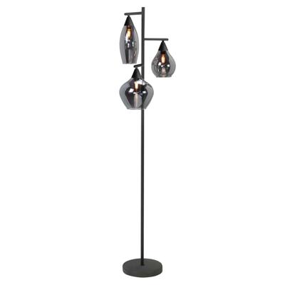 Highlight VloerlampCambio zwart 3-lichts smoke glas - V4559.01