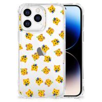 Doorzichtige Silicone Hoesje voor iPhone 14 Pro Katten Emojis - thumbnail
