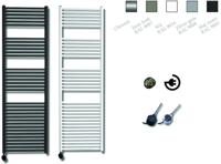 Elektrische Design Radiator Sanicare Plug & Play 172x45 cm Inox Look 920 Watt Met Chroom Thermostaat Links Sanicare - thumbnail