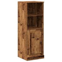 Hoge kast 36x35,5x103,5 cm bewerkt hout oud houtkleurig - thumbnail