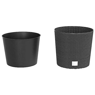 Plantenbak uitneembare bak rattan-look 15/15,3 L PP antraciet - thumbnail