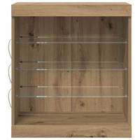 Dressoir artisanaal eikenkleurig 60.5 x 37 x 67 cm Bewerkt hout - thumbnail