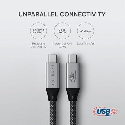 Satechi USB4 pro naar USB-C kabel (1.2m/240W) - Black