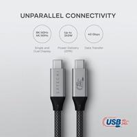 Satechi ST-YU4120M USB-C-kabel USB 4.0 USB-C 1.20 m Zwart, Zilver - thumbnail