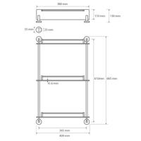 Drievoudige Glazen Planchet Sapho X-Round 40x68x12 cm Chroom - thumbnail