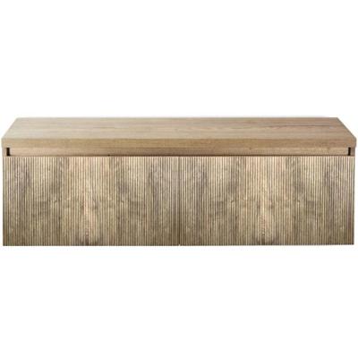 Frozen 3D Badmeubelset 140 cm - Greeplijst in Kleur - Inclusief Wastafelbovenblad French Oak