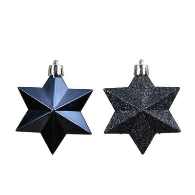 Ster kunststof L9b9h12 cm nachtblauw 12 st Shatterproof Decoris - Decoris