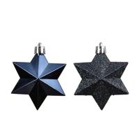 Ster kunststof L9b9h12 cm nachtblauw 12 st Shatterproof Decoris - Decoris - thumbnail
