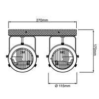 Brilliant Landelijke opbouwspotCarmen Wood 2-lichts - 72029/84 - thumbnail