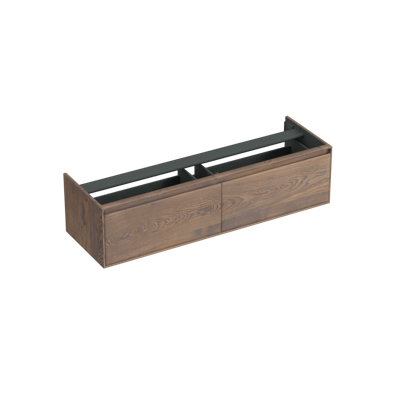 Onderkast Forzalaqua Reno 160x51x40 Cm 2 Lades Softclose Eiken Havanna