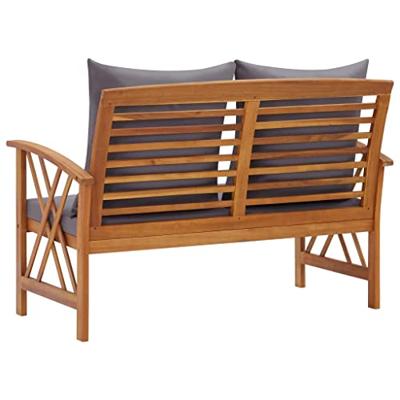 Tuinbank met kussens 119 cm massief acaciahout