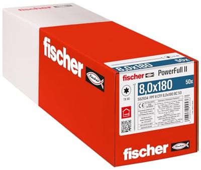 Fischer 562934 FPF II CTF 8,0 x 180 BC 50 Houtschroef 8 mm 180 mm TX Staal Galvanisch verzinkt 50 stuk(s)