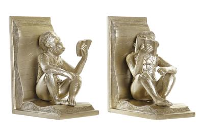 Bokstöd DKD Home Decor Champagne 13 x 12 x 17,5 cm Hars Koloniaal Aap Bokstöd DKD Home Decor Champagne 13 x 12 x 17,5 cm Hars Koloniaal Aap