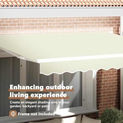 VidaXL Vervangingsdoek voor zonnescherm crème 330 x 195 cm polyester