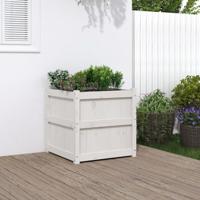 VidaXL Plantenbak 60x60x60 cm massief grenenhout wit - thumbnail