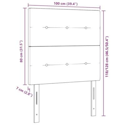LED Hoofdbord met LED-striplichten Blauw 100 cm Polyester