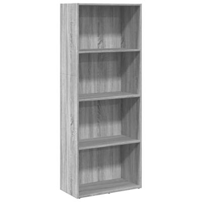 Boekenkast 60x30x152 cm bewerkt hout grijs sonoma eikenkleurig