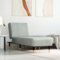 Chaise longue fluweel lichtgrijs - thumbnail