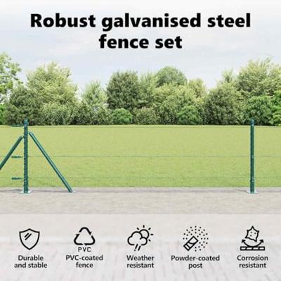 VidaXL Afrasteringspaal groen 25 x 0,6 m (13 mm gaas) staal en pvc VidaXL Afrasteringspaal groen 25 x 0,6 m (13 mm gaas) staal en pvc