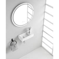 Wiesbaden Rhea S Mini Fontein Rechts 36.5x18x9cm Glans Wit Keramiek - thumbnail