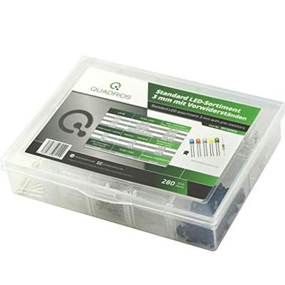 Quadrios LED-assortiment Rood, Groen, Geel, Blauw, Koud-wit, Warm-wit 3 mm 20 mA 3.0 V