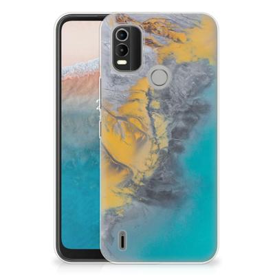 Nokia C21 Plus | TPU | Siliconen hoesje | Marble Blue Gold