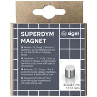 Sigel Neodymium magneet C5 Strong (Ø x h) 10 mm x 10 mm Cilinder Zilver 10 stuk(s) BA701 - thumbnail