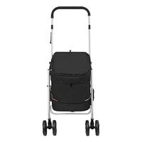 Hondenwagen inklapbaar 100x49x96 cm linnenstof zwart - thumbnail