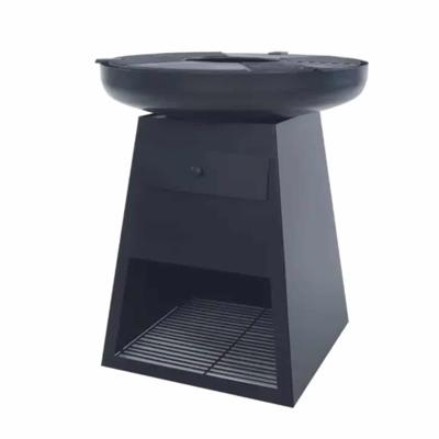 Havana BBQ Grill Plancha Zwart Vuurschaal Fire Pit Staal Houtopslag