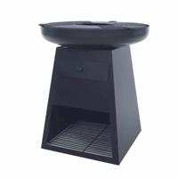 Havana BBQ Grill Plancha Zwart Vuurschaal Fire Pit Staal Houtopslag - thumbnail