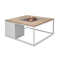 Cosi Fires vuurtafel cosiloft 100 lounge table white/teak - thumbnail