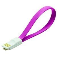 LogiLink USB-kabel USB 2.0 USB-A stekker, USB-micro-B stekker 0.22 m Pink Magneet op de kabeleinden CU0087 - thumbnail