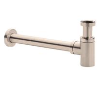 Wiesbaden Luxe bekersifon compact rond incl muurbuis en rozet. Inox/RVS - thumbnail