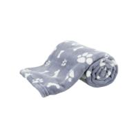 Trixie hondendeken kenny fleece bot / pootjes blauw - thumbnail