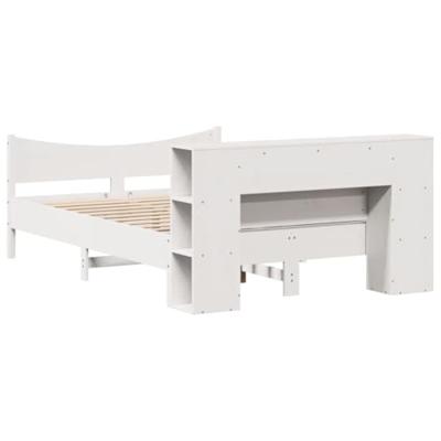 Bedframe zonder matras massief grenenhout wit 140x190 cm