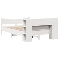 Bedframe zonder matras massief grenenhout wit 140x190 cm - thumbnail